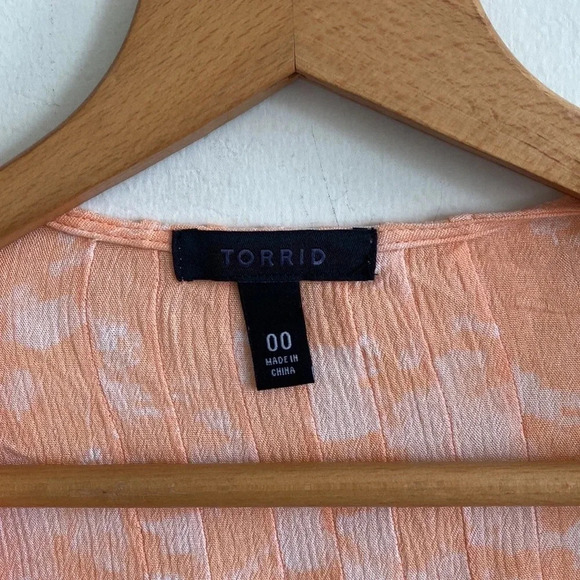 Torrid boho Border Print Gauze open front flared sleeve Kimono - Picture 7 of 10